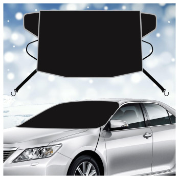 Windshield Snow Cover,Winter Frost Windshield Snow Ice Removal Cover/Protector, Waterproof Windproof Sunshade Snow Cover Fits Most Cars, Trucks, Vans, SUV