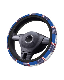 Honduras American Flag Steering Wheel Cover - Universal Elastic Stretch Steering Wheel Covers Fits Most Vehicles