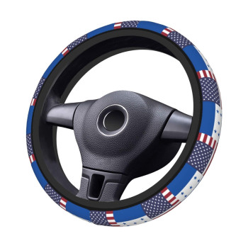 Honduras American Flag Steering Wheel Cover - Universal Elastic Stretch Steering Wheel Covers Fits Most Vehicles