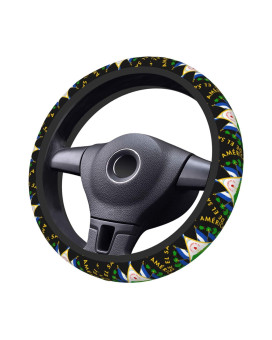 Flag of El Salvador Steering Wheel Cover - Universal Elastic Stretch Steering Wheel Covers Fits Most Vehicles