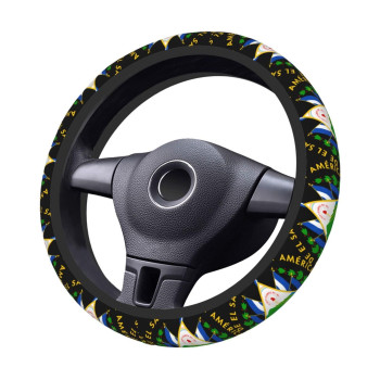 Flag of El Salvador Steering Wheel Cover - Universal Elastic Stretch Steering Wheel Covers Fits Most Vehicles