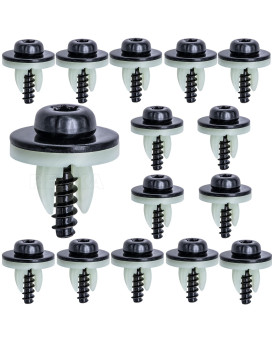 Rexka 15 Sets Engine Splash Shield Screws for Ford - T30 Torx Head Bolts and Grommets for Undertray Engine Fender Liner Deflector Grille for Ford Escape F-150 Edge Focus Fusion C-Max S-Max Lincoln