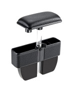 DEEYOTA Multifunctional Car Seat Gap Filler Organizer with Removable Center Console Elbow Armrest (Black)