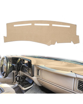 HanLanKa Dashboard Cover for Chevrolet Silverado 1500 2500 3500 1999-2006 Avalanche Chevy Tahoe Suburban GMC Sierra Yukon Dash Cover Mat(Premium Carpet, Beige)