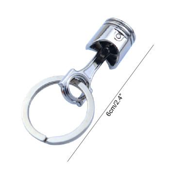 COOLHOOD Mini Engine Piston Model Keychain,Auto Keychain Piston Connecting Rod Key Chain Ring Charming Pendant Keyring Key Gift for Men