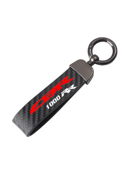 QRINA Motorcycle Carbon Fiber Leather Rope Keychain Key Ring for Honda CBR1000RR CBR1000 CBR 1000 RR 2012-2016 2015 (Color : Black, Size : 120MM*20MM)