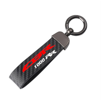 QRINA Motorcycle Carbon Fiber Leather Rope Keychain Key Ring for Honda CBR1000RR CBR1000 CBR 1000 RR 2012-2016 2015 (Color : Black, Size : 120MM*20MM)