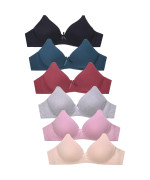 Mamia Womens Basic LacePlain Lace Bras (Pack of 6)- Various Styles (NOWIRE 42P4, 40c)