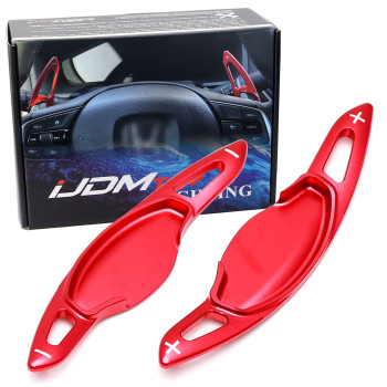 iJDMTOY JDM Style Sports Red Aluminum Paddle Shifter Extension Compatible with Honda 2022-up Civic, 2023+ Accord, CR-V and Acura Integra