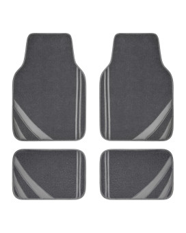 CAR PASS Car Floor Mats, Edge Leather Car Mats with Double Stitch Line and Anti-Slip Backing Design, Fit 95% Automotive,SUVS,Sedan,Vans (Pure Gray)