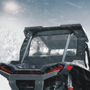 KEMIMOTO Soft Rear Windshield Compatible with Polaris RZR XP 1000, UTV Rear Clear Full Windshield Durable and Portable Compatible with 2014+ Polaris RZR XP/XP 4 1000, 2016+ Polaris RZR XP/XP 4 Turbo