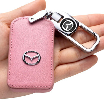 AKKORE Leather Key Fob Cover for Mazda,Key Holder Suit for Mazda 6 CX-5 CX-30 CX-9 Mazda 3 Mazda 3 Hatchback 2019-2022 Key case accessoreis (5 Button)