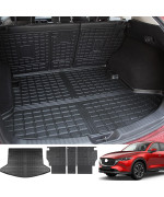 powoq Cargo Liner Compatible with 2017-2022 Mazda CX-5 Backrest Mat Trunk Mat Replacement for 2017-2019 2020 2021 2022 Mazda CX-5 Accessories (Fit 2017-2022 CX-5, Rear Backrest Mat+Rear Cargo Mat)