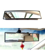 TRNOI Car Rearview Mirror 1PC, 11.81 Inch Panoramic Convex Rearview Mirror,Interior Clip-on Wide Angle Rear View Mirror,Universal for Car/SUV/Truck(White)