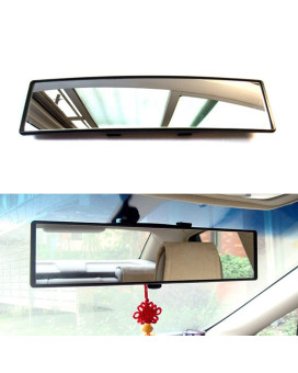 TRNOI Car Rearview Mirror 1PC, 11.81 Inch Panoramic Convex Rearview Mirror,Interior Clip-on Wide Angle Rear View Mirror,Universal for Car/SUV/Truck(White)