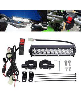 motoparty Motocross Headlight Light Bar Kit for KLX110 CRF110 TTR110 YZ250F with USB Socket Charger, 60W 2500LM Plug-n-Play Led Headlight Light Bar Lighting Kit Fits Most 7/8 Handlebars