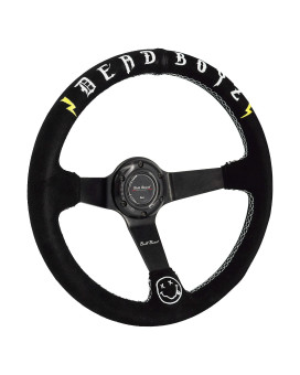 Performance DEADBOYZ Steering Wheel 350mm Deep Dish 6 Bolt For JDM Sport Racing Steering Wheel Alcantara Horn Button Included