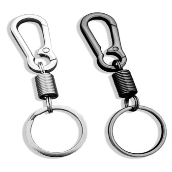 2 Pcs Zinc Keychain Clip Key Ring,Metal Carabiner Clips Keyring Keychains Chain Holder Organizer for Car And Keys Finder,Key Chains for Men Women (Pull Spring)