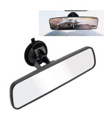 Ajxn Pack-1 Rear View Mirror, Universal Car Interior Rearview Mirror, Anti Glare Rear View Mirror with Suction Cup, Auto Inside Rearview Mirror Provides Wide Angle and Clear View (White)