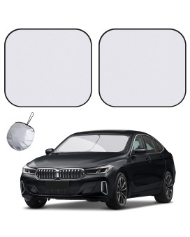 Windshield Sun Shade - 2 Piece Car Sun Shade Windshield, Foldable Car Shade Front Windshield with Reflective Fabric Blocks Sun and Keeps Your Vehicle Cool, for Most Sedans SUV and Trucks - Medium