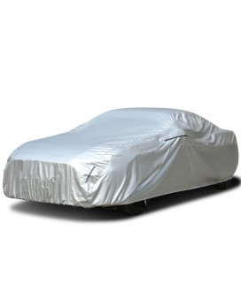 Tecoom Car Cover Waterproof All Weather,Light Shell UV-Proof Windproof Indoor Outdoor Car Covers for Autombilas Without Door Zipper & Mirror Pockets Fit Coupe/Convertible/Sport Car (167-172 Inches)