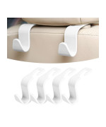 4PCS Car Back Seat Headrest Hooks, Rear Car Seat Storage Headrest Hanger Holder Hooks Organizer, Universal Auto Interior Accessories for Bag Purse Handbag Cloth Coats Grocery (White)