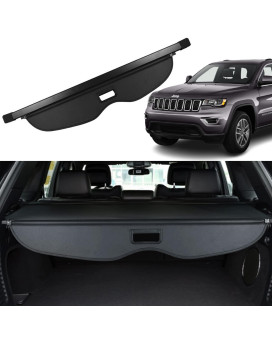 Liizoo Retractable Black Cargo Rear Trunk Cover Fit for Jeep Grand Cherokee 2011-2019 2020 2021 Rear Trunk Security Cover Shielding Shade Car Accessory(not fit for 2021 winter-2022 Grand Cherokee L