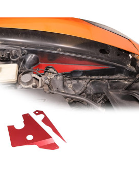 JONKOKO Aluminum Alloy Engine Bay Side Panel Cover for Chevrolet Corvette C7 2014-2019 Hood Engine Trim Sticker Interior Accessories (Engine Bay Side Dustproof Plate, Red)
