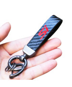 HUIANTS Carbon Fiber Style Car Keychain Si Emblem Microfiber Leather Key Chain compatible with Civic Si Accessories