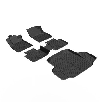 WORFRIL Floor Mats Compatible with 2017-2022 Honda CRV, 3D Waterproof CR-V Full Set, All-Weather Anti-Slip Cargo Liner (Floor Mats+Rear Trunk Mat+Rear Backrest Mats, Fit Fuel Model)