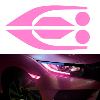 TOMALL 3 Pair Vinyl Smoke Tint Fog Light Headlight Side Marker Light Film for Honda Civic 2016-2021 Fender Turn Signal Light Stickers Self Adhesive Decals Car Vinyl Smoke Stickers Decoration (Pink)