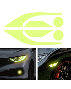 TOMALL 3 Pair Vinyl Smoke Tint Fog Light Headlight Side Marker Light Film for Honda Civic 2016-2021 Fender Turn Signal Light Stickers Self Adhesive Car Vinyl Smoke Decals Decoration (LawnGreen)