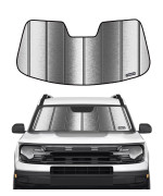 Pigenius Windshield Sun Shade for 2021 2022 2023 Ford Bronco Sport, Ultimate Folding Sunshade - Metallic Silver