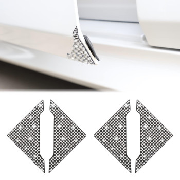 TOMALL Car Door Corner Edge Guards 4pcs Bling Rhinestone Anti-Scratch Car Door Edge Protector Sticker Door Corner Bumper Sticker(White)