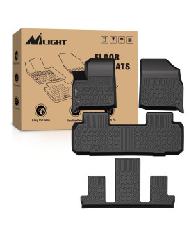Nilight TPE Floor Mats for 2018 2019 2020 2021 2022 2023 2024 Chevy Traverse Bucket Seats,All Weather Custom Fit Heavy Duty Floor Liners