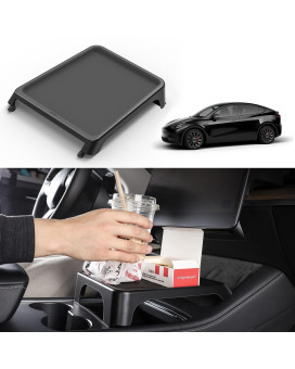ThinSGO Tesla Model 3 Model Y Center Console Tray and Storage Bin Food Eating Table, Holding Your Sundries During Autopilot