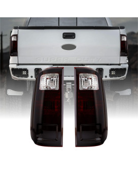 USR DEPO 08-16 Super Duty Dark Cherry Red Smoke Rear Tail Lights (Left + Right) Compatible with 2008-2016 Ford Super Duty F250 F350 F450 (Dark Cherry Red Lens, Plug and Play, 2 PC Set)