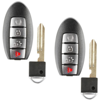 2x Remote Start 4btn Smart Key Fob for Nissan Rogue (KR5S180144106, 285E3-6FL2B, S180144109)