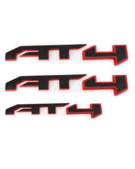 3pack 2019-2023 AT4 Emblems Sierra 3D Badge NamePlate Decal with Strong Adhesive 85002068 Compatible with Canyon Sierra 1500 2500HD 3500HD (Redline)