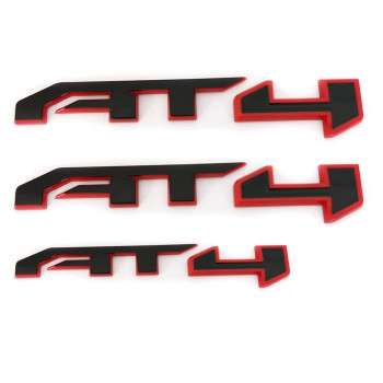 3pack 2019-2023 AT4 Emblems Sierra 3D Badge NamePlate Decal with Strong Adhesive 85002068 Compatible with Canyon Sierra 1500 2500HD 3500HD (Redline)