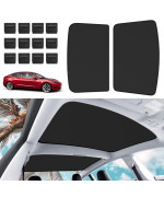 KUNIST Roof Sunshades for Tesla Model 3, Upgraded Sunroof Shade Sunshade Roof Sun Shade for Tesla Model 3 Accessories 2017-2020 (Ice Black)