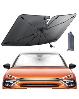 Lamicall Car Windshield Sunshade Umbrella - Foldable Car Windshield Sun Shade Cover, 5 Layers UV Block Coating, 52x31 Front Window Heat Insulation Protection, for Auto Sedan, SUV Windshield