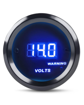 WATERWICH DC12V Voltmeter Blue Digital LED Volt Gauge Voltage Meter Kit 2inches 52mm for Car Truck Vehicle Automotive