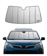 Pigenius Windshield Sun Shade for 2015 2016 2017 2018 2019 2020 Toyota Sienna, Custom Fit Front Window Shade - Ultimate Folding Sunshade - Grey