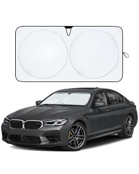 EcoNour Car Windshield Sun Shade with V-Cut Durable 240T Material Car Sun Visor for UV Rays and Sun Heat Protection Car Interior Accessories for Sun Heat Small (59 inches x 29 inches)