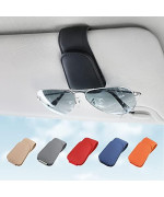 Sunglass Holder for Car Visor Sunglasses Clip Magnetic Leather Glasses Eyeglass Holder Truck Car Interior Accessories Universal for Woman Man -Black