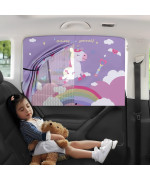 Car Sun Shade for Baby - EOHMAK Car Side Window Sun Shade Cover Upgrade Double Opening Car Interior Curtain Sun Blocker Blind (Unicorn, 1 Pack)