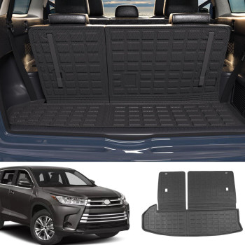 Xipoo Cargo Liner Compatible with 2014-2019 Toyota Highlander Trunk Mat with Backrest Mat Replacement for 2014-2019 Highlander Accessories (Fit 2014-2019 Toyota Highlander,Cargo Mat with Backrest Mat)