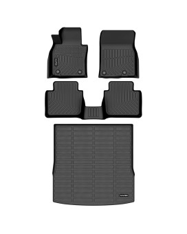 HAFIDI Floor Mats & Cargo Liner Custom Set for Mazda CX-50 2023 2024 All Weather Protection TPE Full Set Automotive Floor Liners Mazda CX50 2024 Accessories - Black