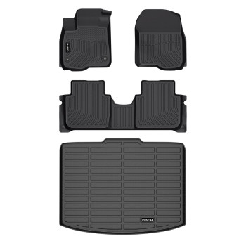 HAFIDI Floor Mats & Cargo Liner Custom Set for Honda CR-V 2023 2024 (Not fit CRV Hybrid Models) All Weather Protection TPE Full Set Automotive Floor Liners CRV 2023 2024 Accessories - Black